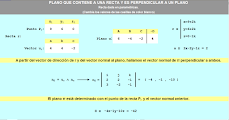 Plano que contiene a una recta (dada en paramétricas) y es perpendicular a un plano